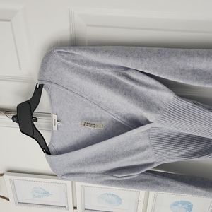 Madewell - Wrap V-Neck Sweater in Coziest Yarn, Heather Serene Blue, Size S, NWT